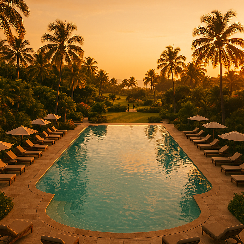 Resort de luxo ao entardecer